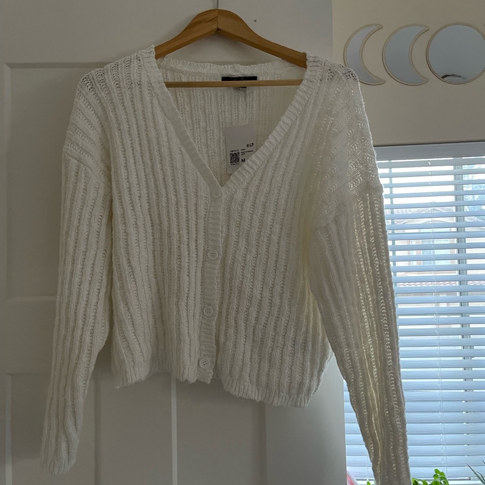 White cardigan